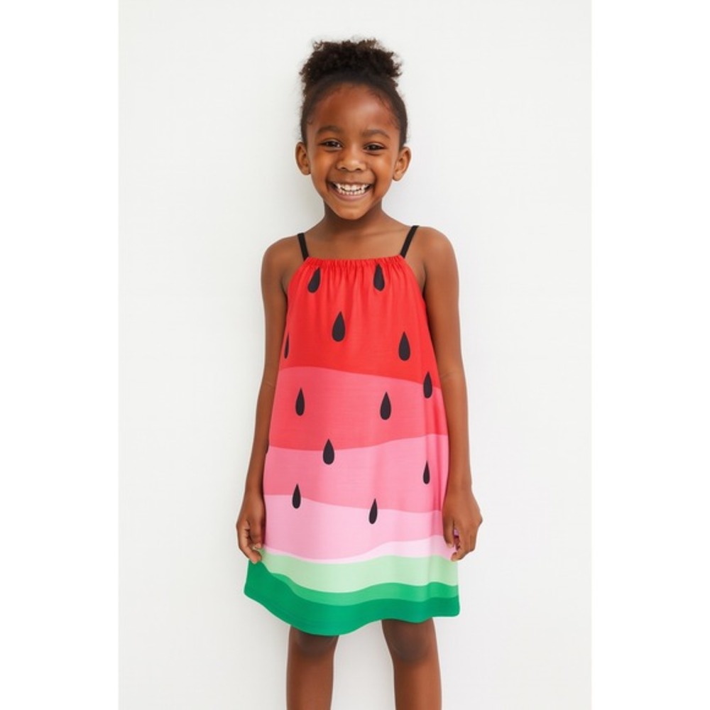 Girls Dress Watermelon‎ Print Red Size 7 New With Tags